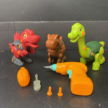 Load image into Gallery viewer, 3pk Take Apart Dinosaurs w/Battery Operated Drill
