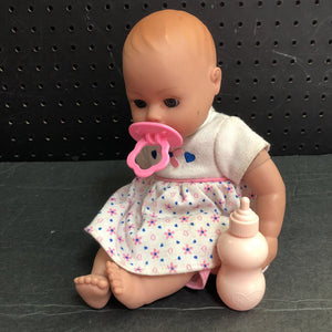 Baby Doll in Flower Outfit w/Pacifier & Bottle