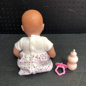 Baby Doll in Flower Outfit w/Pacifier & Bottle