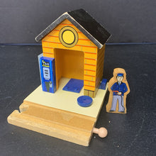 Load image into Gallery viewer, G&amp;O Wooden Train Gas Station w/figure
