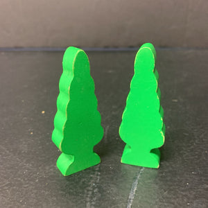 2pk Wooden Trees