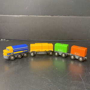 3 Wagon Combo Cargo Train Engine