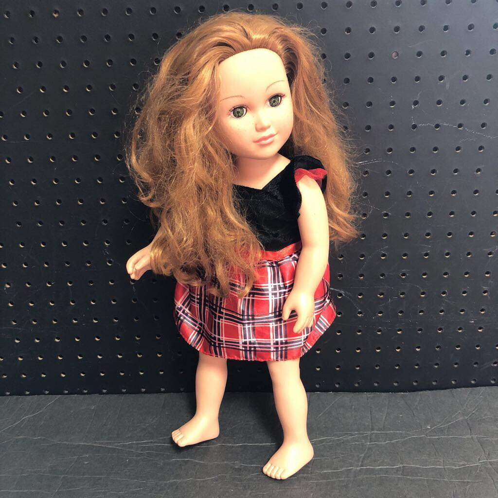 Doll in Plaid Dress