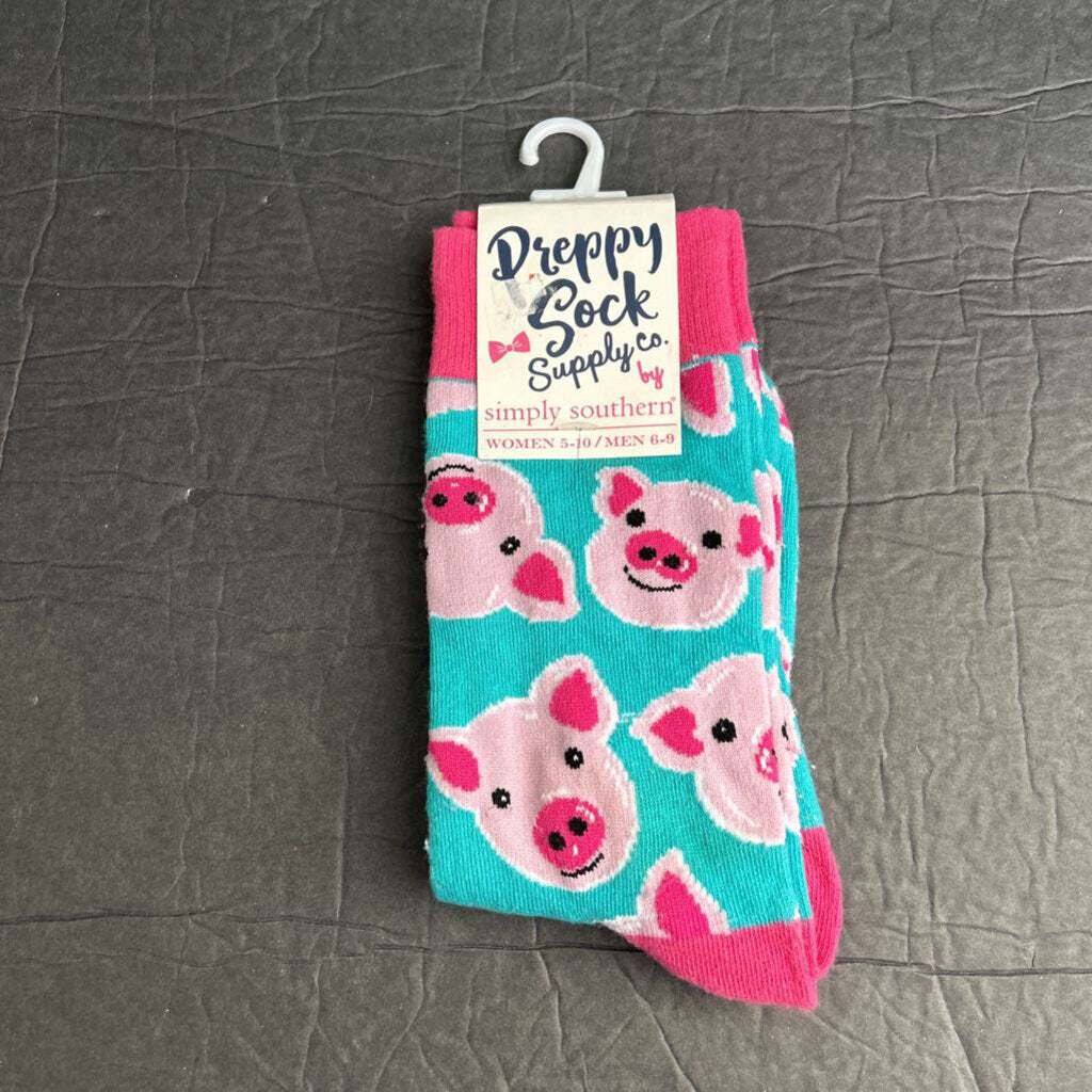 Girls Pig Preppy Socks (NEW)