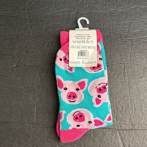 Girls Pig Preppy Socks (NEW)