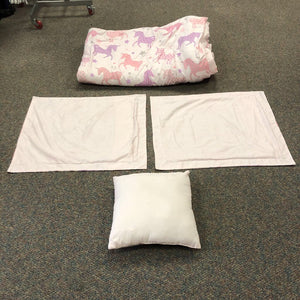 Unicorn Comforter,2 Pillow Shams, & 1 Decorative Pillow Set