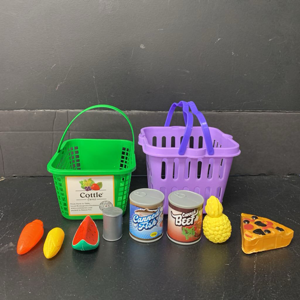 Play Food & Grocery Baskets Set