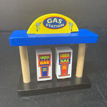 Load image into Gallery viewer, Wooden Train Gas Station
