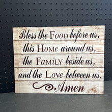 Load image into Gallery viewer, &quot;Bless the Food...&quot; Wooden Sign (Variety Wholesalers)
