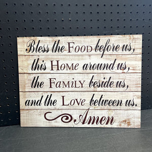 "Bless the Food..." Wooden Sign (Variety Wholesalers)