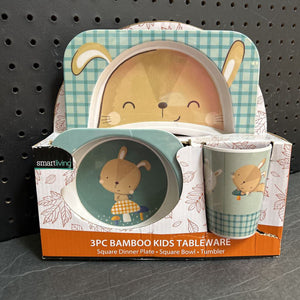 3pc Bamboo Kids Tableware Set (NEW) (Smart Living)