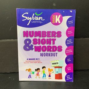 Kindergarten Numbers and Sight Words Workout (Sylvan Learning) -workbook paperback
