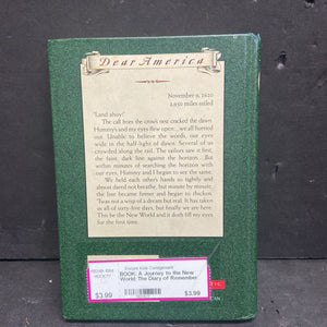 A Journey to the New World: The Diary of Remember Patience Whipple, Mayflower 1620 (Dear America) (Kathryn Lasky) -series hardcover