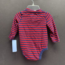 Load image into Gallery viewer, Striped Button Onesie
