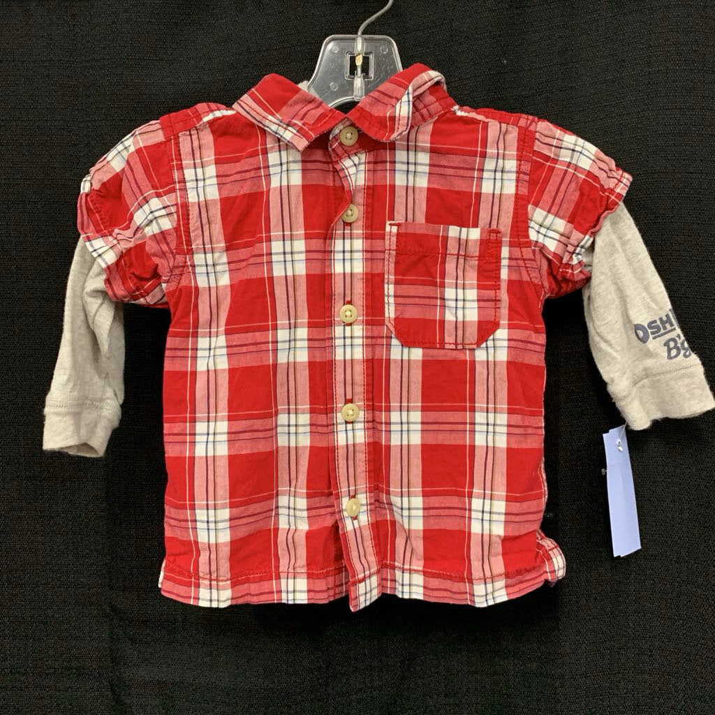 Plaid Hooded Button Down Shirt