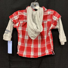 Load image into Gallery viewer, Plaid Hooded Button Down Shirt
