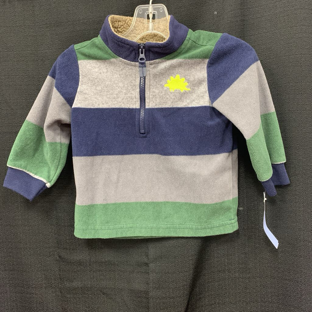Striped Half-Zip Sweater