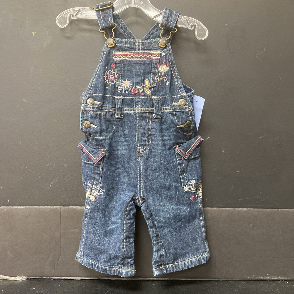 Flower Denim Overalls