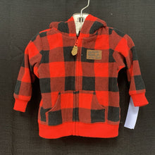 Load image into Gallery viewer, Plaid Hooded Zip Sweatshirt
