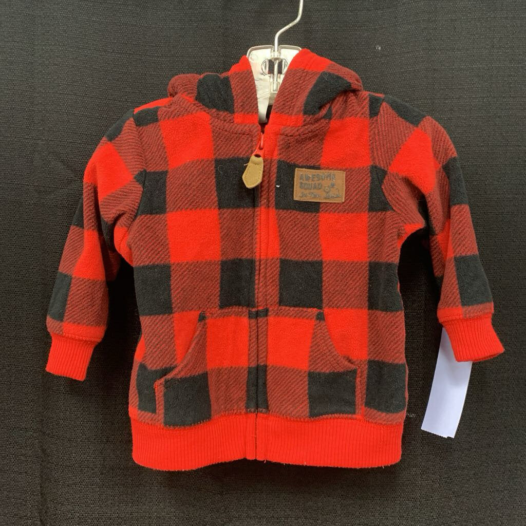 Plaid Hooded Zip Sweatshirt