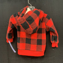 Load image into Gallery viewer, Plaid Hooded Zip Sweatshirt
