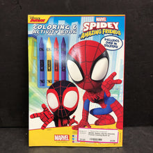 Load image into Gallery viewer, Spidey and his Amazing Friends Coloring Book w/ Crayons (Disney Junior / Marvel Comics) (NEW) -character activity paperback
