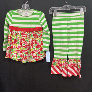 2pc Striped Ruffle Outfit