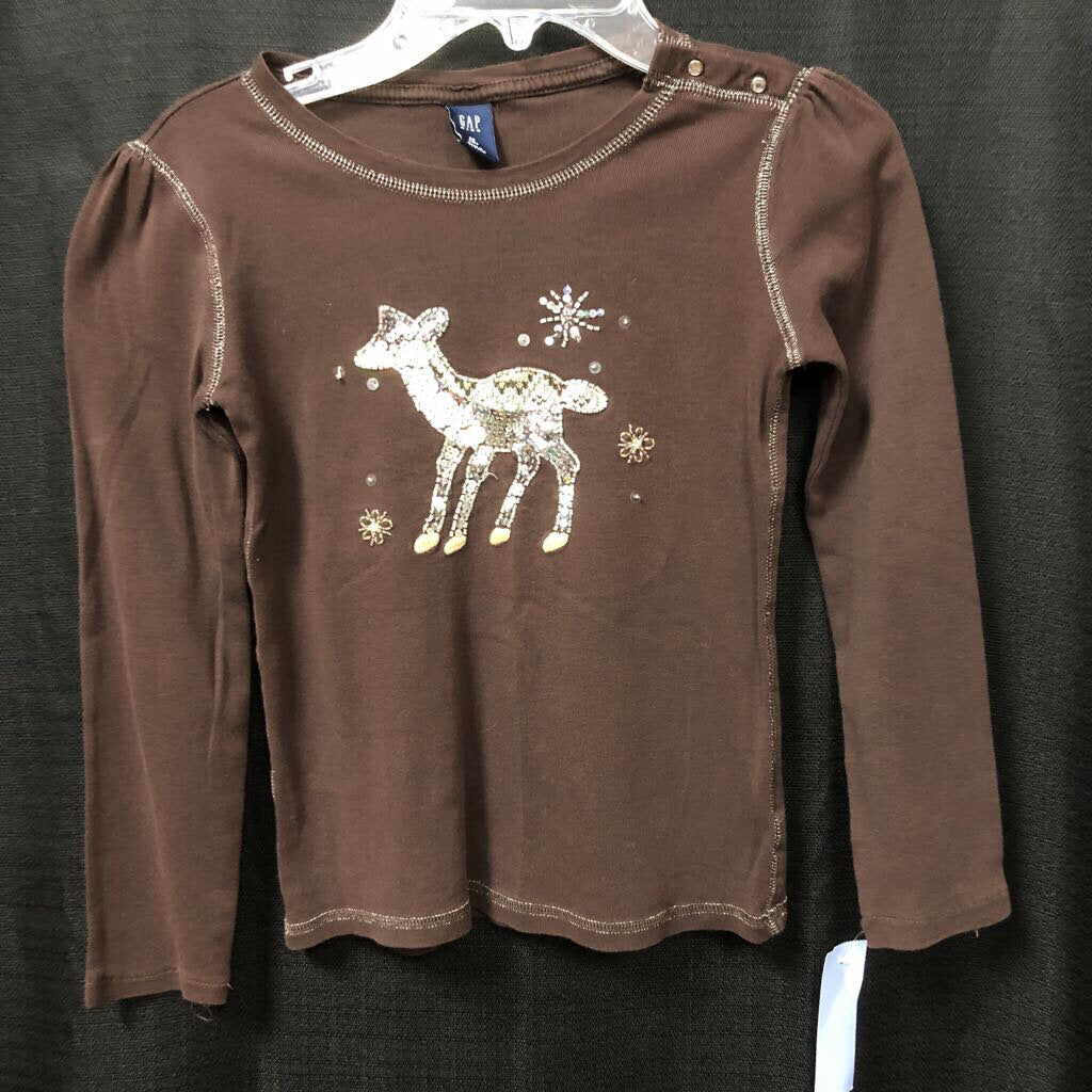 Sequin Deer T-Shirt Top