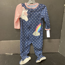Load image into Gallery viewer, Polka Dot Unicorn Sleepwear
