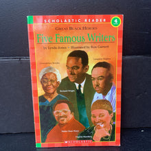 Load image into Gallery viewer, Five Famous Writers (Scholastic Reader Level 4) (Great Black Heroes) (Black History Month) (Lynda Jones) (Notable Person) -educational reader paperback
