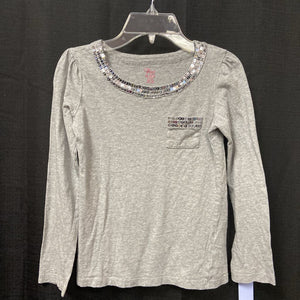 Sequin Pocket T-Shirt Top