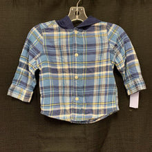 Load image into Gallery viewer, Plaid Hooded Button Down Shirt
