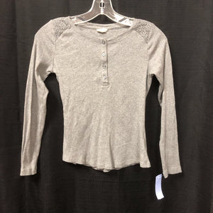 Button Lace T-Shirt Top