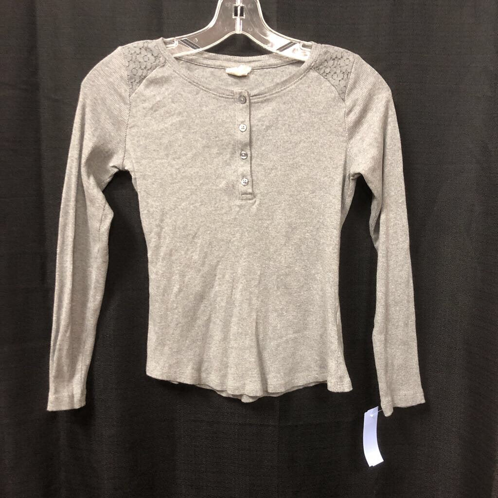 Button Lace T-Shirt Top