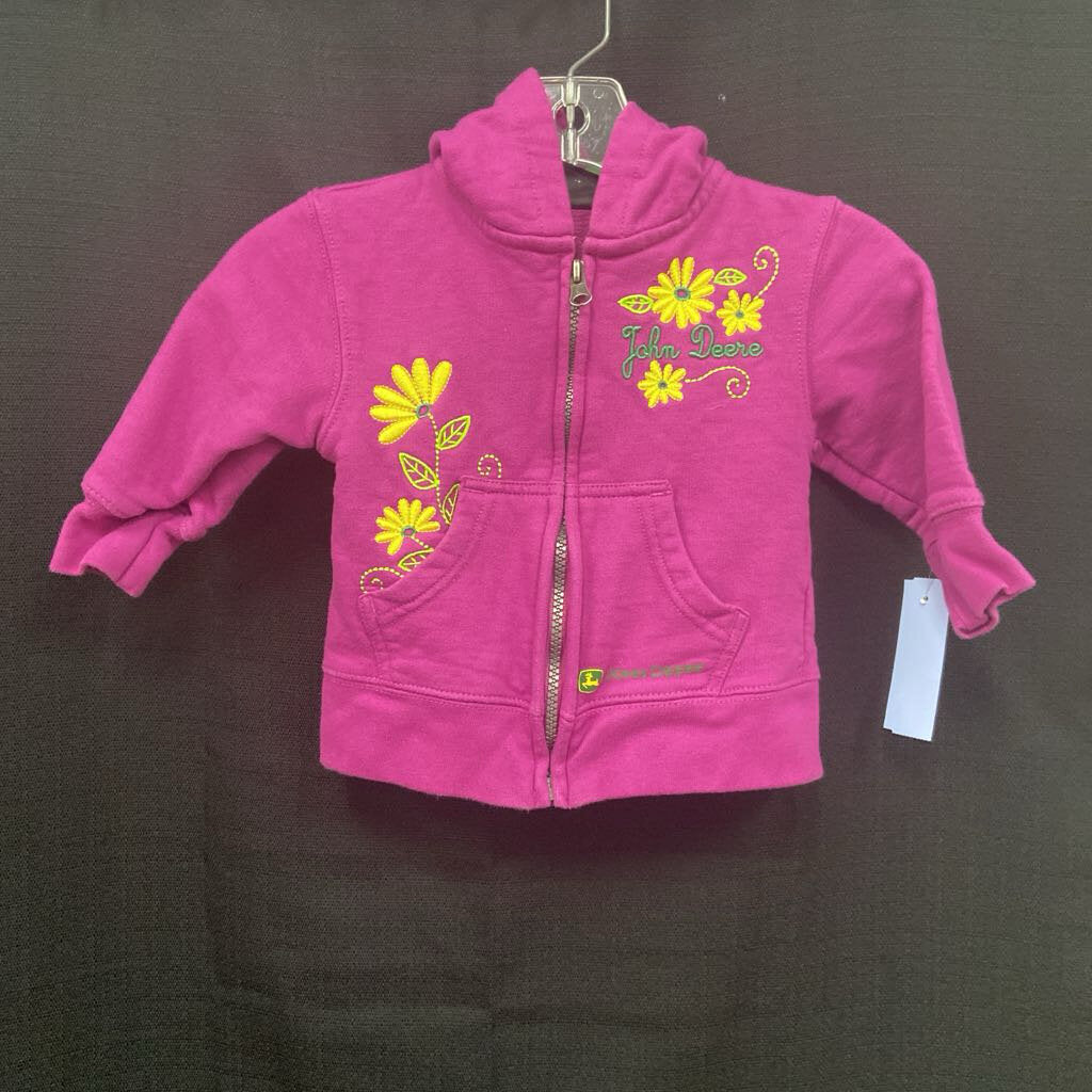 Flower Hooded Zip Sweatshirt