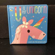 Load image into Gallery viewer, U Is For Unicorn (Busy Bees) -touch &amp; feel board
