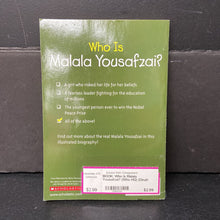 Load image into Gallery viewer, Who Is Malala Yousafzai? (Who HQ) (Dinah Brown) (Notable Person) -educational series paperback
