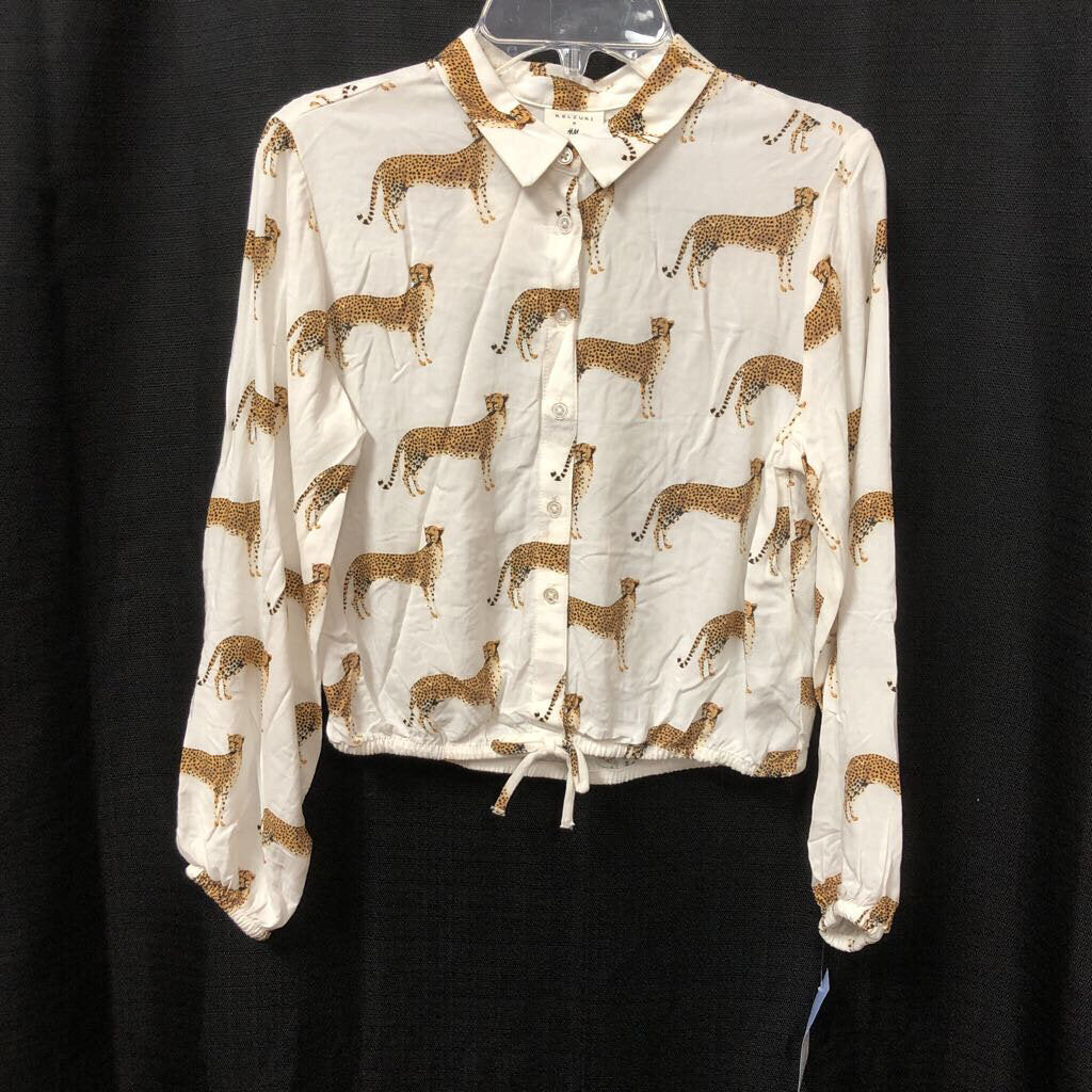 Cheetah Button Down Top (NEW)