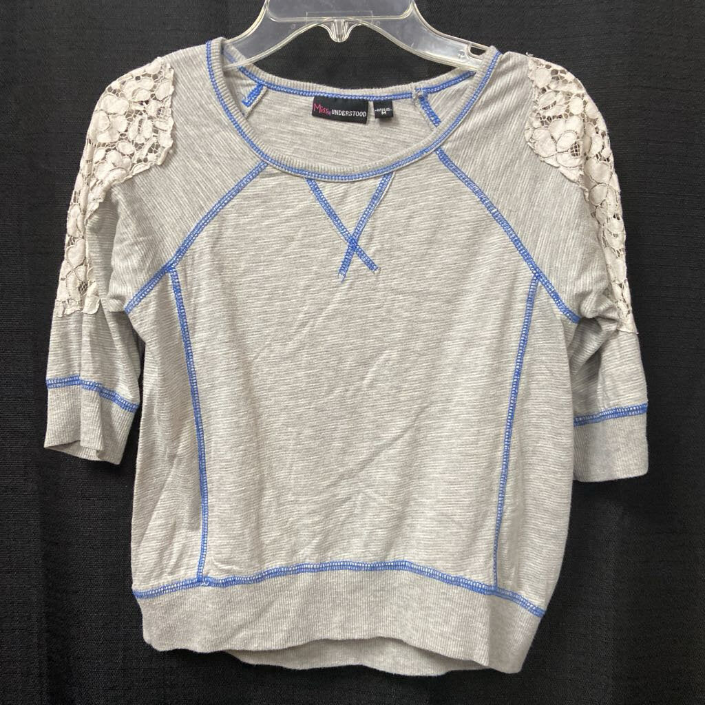 Lace Sleeve T-Shirt Top