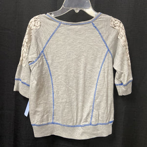 Lace Sleeve T-Shirt Top