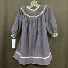 Load image into Gallery viewer, Christmas Corduroy Dress (Smocked Polkadot)
