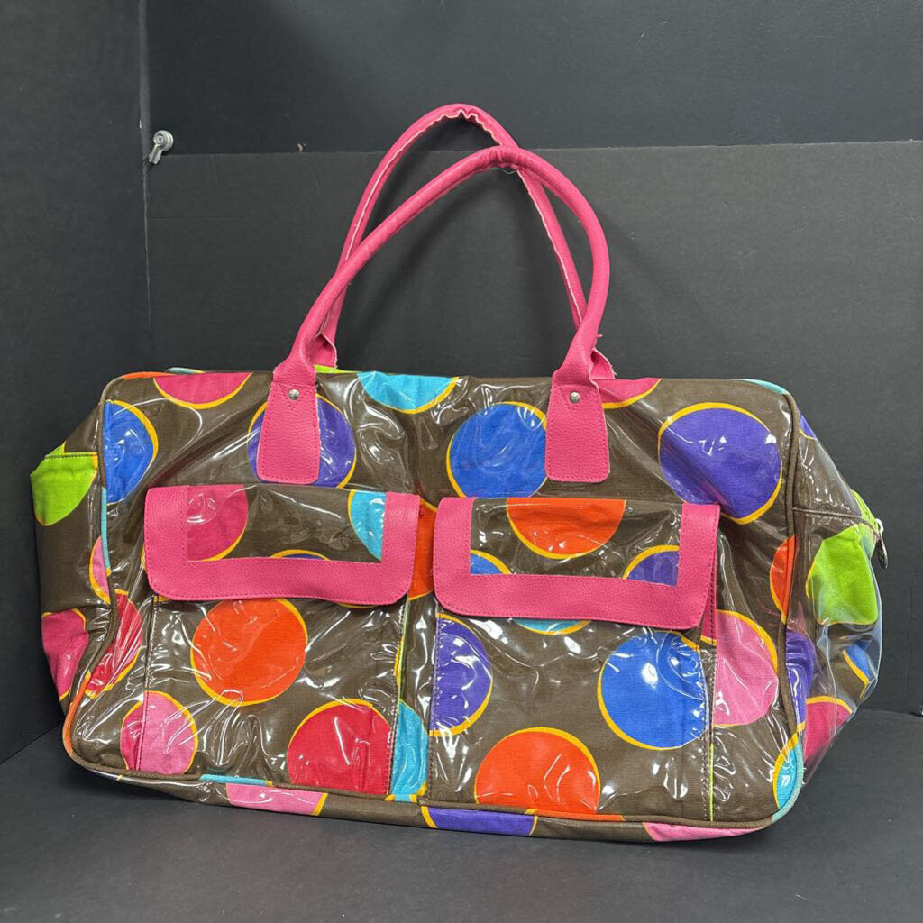 Polka Dot Vinyl Overnight Travel Bag