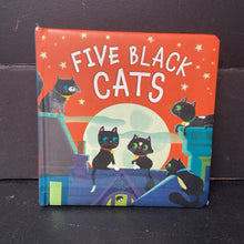 Load image into Gallery viewer, Five Black Cats (Patricia Hegarty) (Halloween) (Tiger Tales) -holiday board
