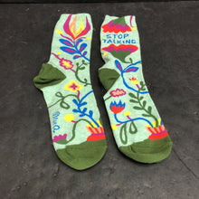 Load image into Gallery viewer, Girls &quot;Stop Talking&quot; Socks (Blue Q)
