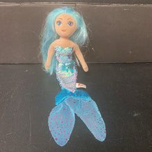 Load image into Gallery viewer, Indigo Sequin Mermaid Plush Doll
