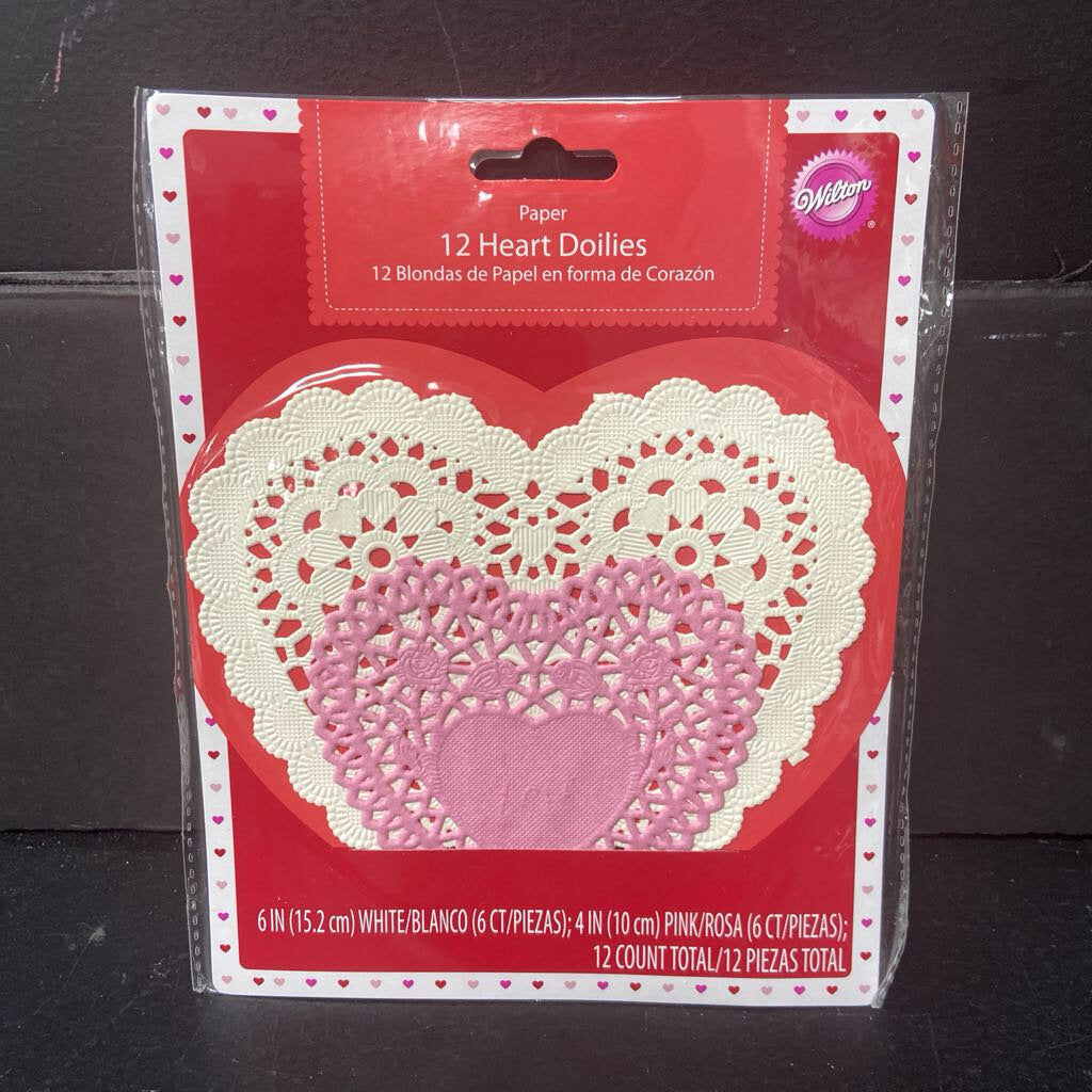 12pk Valentine's Day Heart Doilies (NEW)