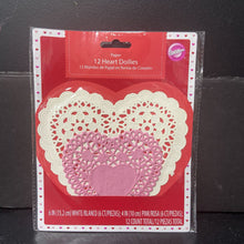 Load image into Gallery viewer, 12pk Valentine&#39;s Day Heart Doilies (NEW)
