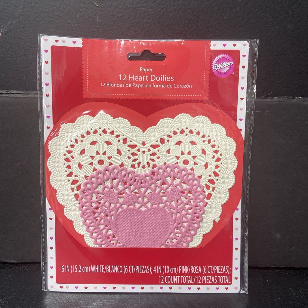 12pk Valentine's Day Heart Doilies (NEW)