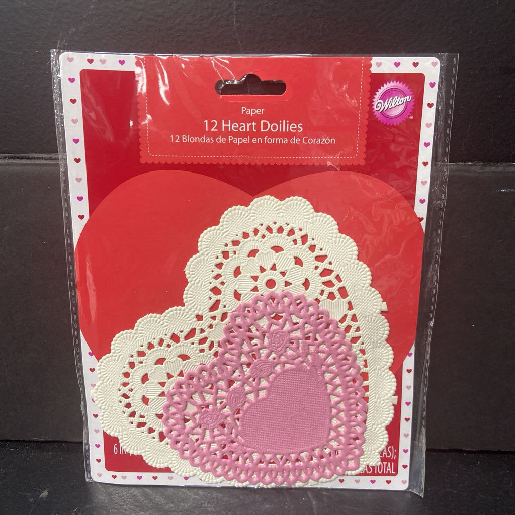 12pk Valentine's Day Heart Doilies (NEW)