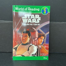 Load image into Gallery viewer, Finn and Poe Team Up! (Star Wars) (World of Reading Level 1) -character reader paperback
